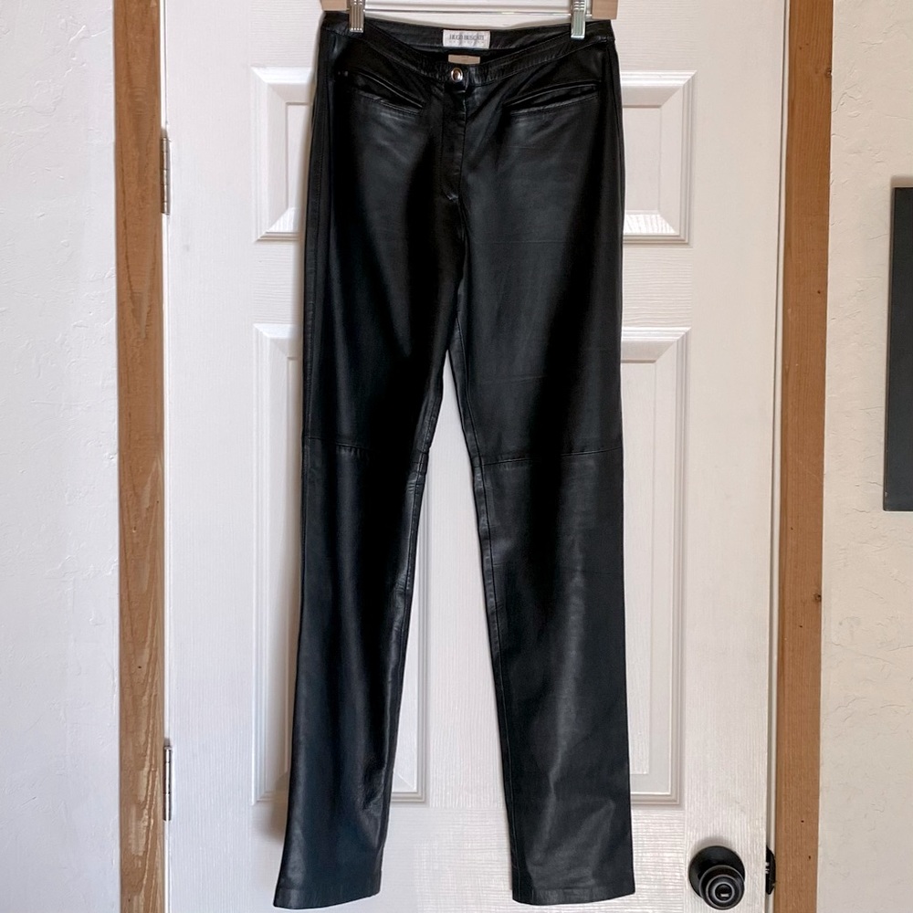 Hugo Buscati Women’s Leather Black Pants Size 6
